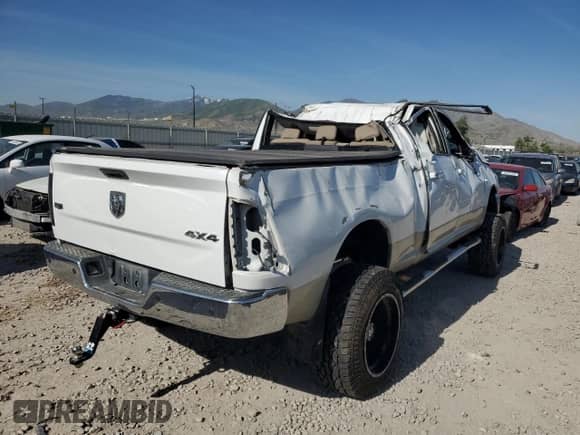 2010 Dodge 2500 SLT with VIN 3D7UT2CL6AG121693, listed as a Copart auction lot 58509545 with Not provided miles and Salvage title. Bid and sale history available at DreamBid. Image 3.