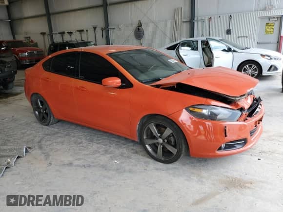 2015 Dodge Dart GT with VIN 1C3CDFEB4FD403791, listed as a Copart auction lot 63528535 with 104,574 mi miles and Salvage title. Bid and sale history available at DreamBid. Image 4.