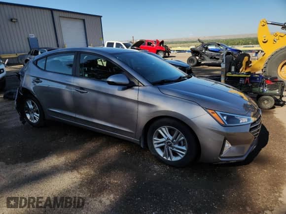 2020 Hyundai Elantra Value Edition with VIN KMHD84LF9LU977504, listed as a Copart auction lot 80218165 with 43,107 mi miles and Salvage title. Bid and sale history available at DreamBid. Image 4.