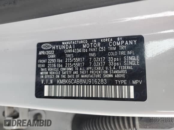 2022 Hyundai Kona SEL с VIN KM8K6CAB8NU916283, выставлен на аукционе Copart как лот 89888505 с пробегом 106 328 миль миль и Списание • Salvage title. История ставок и продаж доступна на DreamBid. Изображение 14.