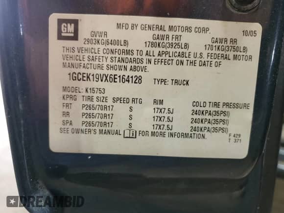 2006 Chevrolet Silverado 1500 Work Truck с VIN 1GCEK19VX6E164128, выставлен на аукционе Copart как лот 89818625 с пробегом 174 390 миль миль и Чистый • Clean title. История ставок и продаж доступна на DreamBid. Изображение 12.