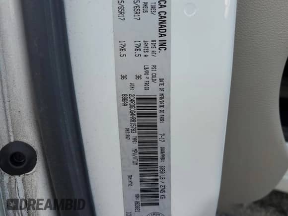 2017 Dodge Grand Caravan Crew Plus с VIN 2C4RDGDG4HR815783, выставлен на аукционе Copart как лот 71597655 с пробегом 98 548 миль миль и Списание • Salvage title. История ставок и продаж доступна на DreamBid. Изображение 14.