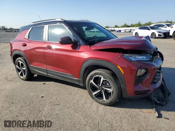2023 Chevrolet TrailBlazer RS with VIN KL79MUSL3PB146608, listed as a Copart auction lot 81586195 with 23,631 mi miles and Salvage title. Bid and sale history available at DreamBid. Image 4.