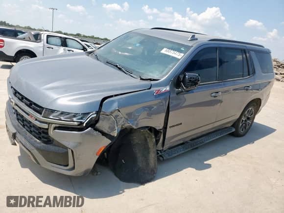 2021 Chevrolet Tahoe Z71 with VIN 1GNSKPKD3MR363011, listed as a Copart auction lot 68875475 with 104,992 mi miles and Salvage title. Bid and sale history available at DreamBid. Image 1.
