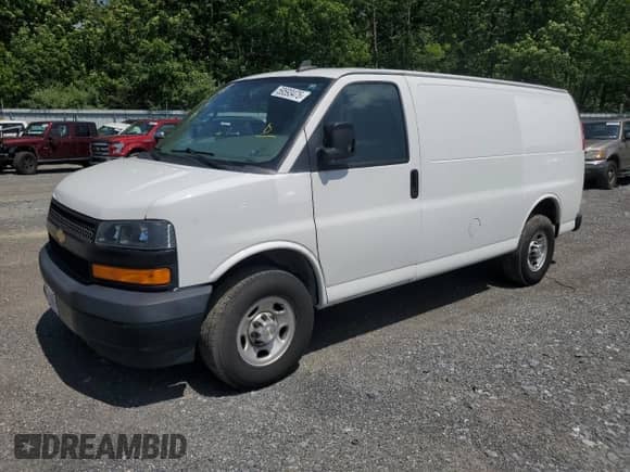 2021 Chevrolet Express Cargo with VIN 1GCWGAF78M1145898, listed as a Copart auction lot 59593475 with 138,513 mi miles and Salvage title. Bid and sale history available at DreamBid. Image 1.
