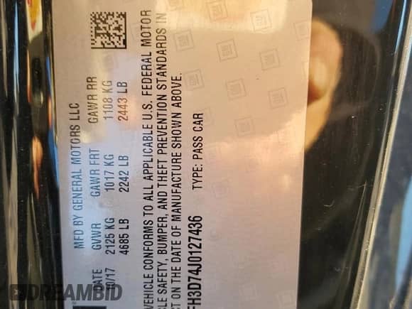 2018 Chevrolet Camaro 2SS с VIN 1G1FH3D74J0127436, выставлен на аукционе Copart как лот 88429345 с пробегом 22 439 миль миль и Списание • Salvage title. История ставок и продаж доступна на DreamBid. Изображение 12.