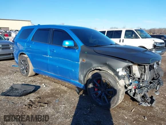 2018 Dodge Durango SRT with VIN 1C4SDJGJ1JC415720, listed as a IAAI auction lot 41193674 with 63,140 mi miles and . Bid and sale history available at DreamBid. Image 1.