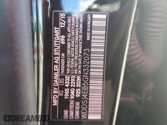 2016 Mercedes-Benz CLA 250 с VIN WDDSJ4EB5GN332073, выставлен на аукционе Copart как лот 89893495 с пробегом 90 709 миль миль и Чистый • Clean title. История ставок и продаж доступна на DreamBid. Изображение 12.