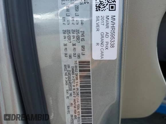 2017 Dodge Grand Caravan SE with VIN 2C4RDGBG6HR595338, listed as a Copart auction lot 71845705 with 203,290 mi miles and Clean title. Bid and sale history available at DreamBid. Image 13.