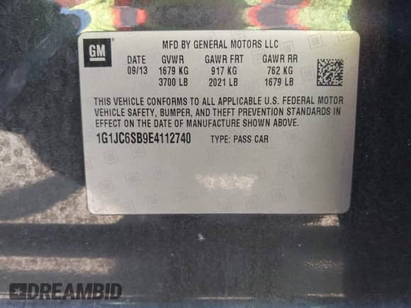2014 Chevrolet Sonic LT с VIN 1G1JC6SB9E4112740, выставлен на аукционе IAAI как лот 42127723 с пробегом 137 222 миль миль и . История ставок и продаж доступна на DreamBid. Изображение 9.