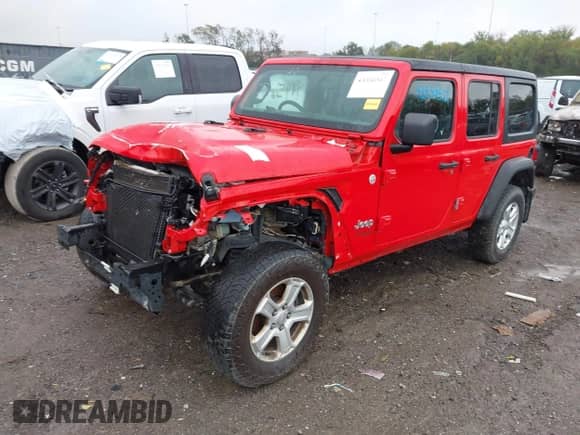 2021 Jeep Wrangler Unlimited Sport with VIN 1C4HJXKN5MW602803, listed as a IAAI auction lot 43550507 with 85,899 mi miles and . Bid and sale history available at DreamBid. Image 2.