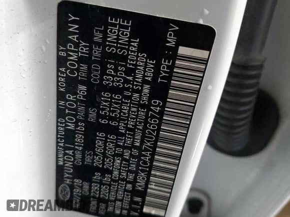 2019 Hyundai Kona SE with VIN KM8K1CAA7KU266749, listed as a Copart auction lot 82148875 with 57,973 mi miles and Salvage title. Bid and sale history available at DreamBid. Image 13.