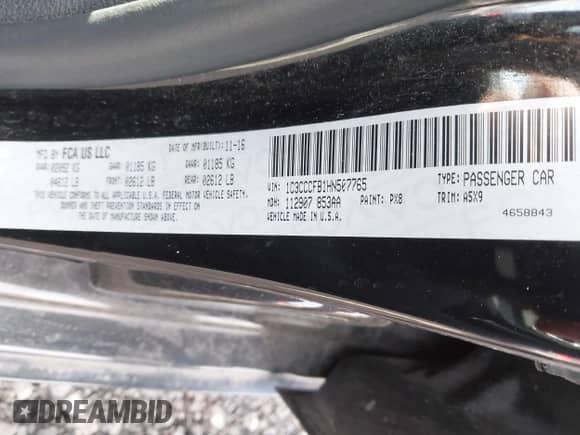 2017 Chrysler 200 Touring с VIN 1C3CCCFB1HN507765, выставлен на аукционе IAAI как лот 42776384 с пробегом Не указан миль и . История ставок и продаж доступна на DreamBid. Изображение 9.