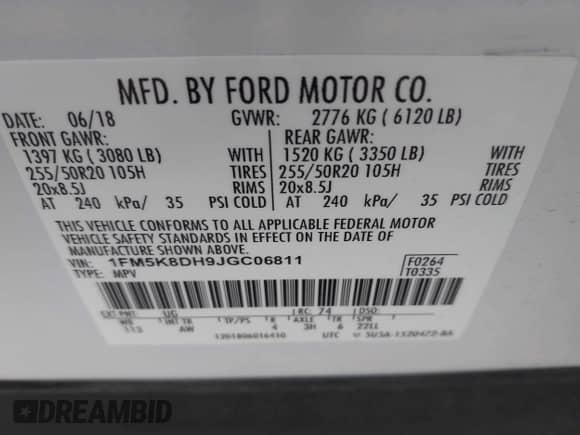 2018 Ford Explorer XLT z VIN 1FM5K8DH9JGC06811, wystawiony jako IAAI lot #43537534 z przebiegiem 135 099 mil mil oraz . Historia ofert i sprzedaży dostępna na DreamBid. Obrazek 9.