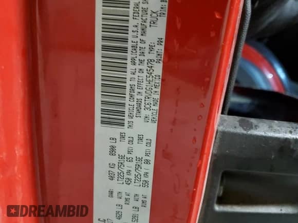 2017 Ram ProMaster Cargo с VIN 3C6TRVDG1HE545478, выставлен на аукционе Copart как лот 49460115 с пробегом 64 296 миль миль и Списание • Salvage title. История ставок и продаж доступна на DreamBid. Изображение 12.