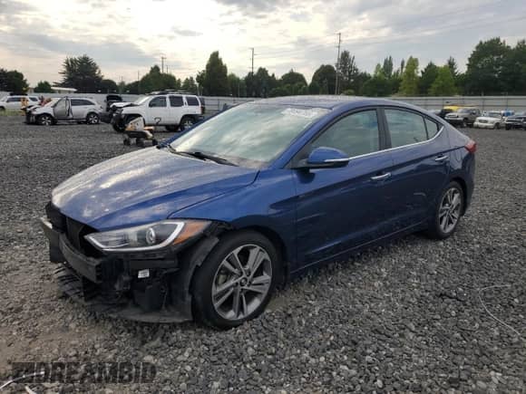2017 Hyundai Elantra Limited с VIN 5NPD84LF7HH056033, выставлен на аукционе Copart как лот 70494785 с пробегом 79 652 миль миль и Списание • Salvage title. История ставок и продаж доступна на DreamBid. Изображение 1.