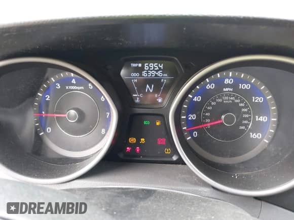 2013 Hyundai Elantra GLS with VIN KMHDH4AE8DU642438, listed as a IAAI auction lot 42521584 with 163,946 mi miles and . Bid and sale history available at DreamBid. Image 7.