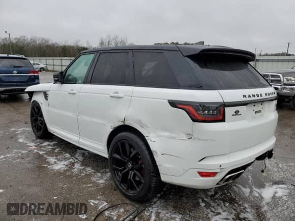 2018 Land Rover Range Rover Sport SVR with VIN SALWZ2SE8JA186704, listed as a Copart auction lot 44419205 with 105,537 mi miles and Salvage title. Bid and sale history available at DreamBid. Image 2.