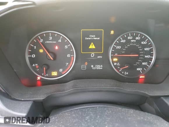 2023 Subaru WRX with VIN JF1VBAA64P9820666, listed as a Copart auction lot 52422165 with 10,726 mi miles and Salvage title. Bid and sale history available at DreamBid. Image 9.