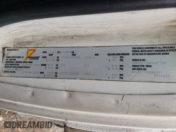 2004 Chevrolet Express Commercial DRW C7L с VIN 1GBJG31UX41147756, выставлен на аукционе Copart как лот 67118285 с пробегом 249 911 миль миль и Списание • Salvage title. История ставок и продаж доступна на DreamBid. Изображение 13.