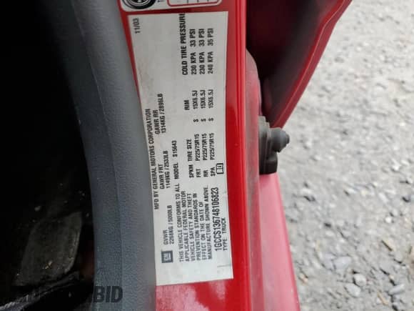 2004 Chevrolet Colorado 1SC LS Z85 z VIN 1GCCS136748106823, wystawiony jako Copart lot #66929605 z przebiegiem 294 199 mil mil oraz Szkoda całkowita • Salvage title. Historia ofert i sprzedaży dostępna na DreamBid. Obrazek 12.