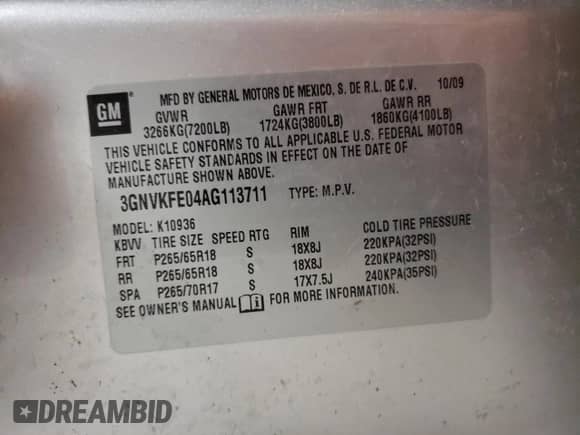 2010 Chevrolet Avalanche LT with VIN 3GNVKFE04AG113711, listed as a Copart auction lot 49735114 with 131,488 mi miles and Non repairable. Bid and sale history available at DreamBid. Image 12.