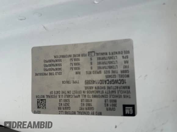 2013 Chevrolet Express Cargo с VIN 1GCWGFCA0D1149389, выставлен на аукционе Copart как лот 63786165 с пробегом 185 664 миль миль и Чистый • Clean title. История ставок и продаж доступна на DreamBid. Изображение 10.