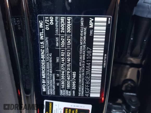 2021 Mercedes-Benz GLS 580 z VIN 4JGFF8GE3MA411087, wystawiony jako Copart lot #76354664 z przebiegiem 28 528 mil mil oraz Szkoda całkowita • Salvage title. Historia ofert i sprzedaży dostępna na DreamBid. Obrazek 13.