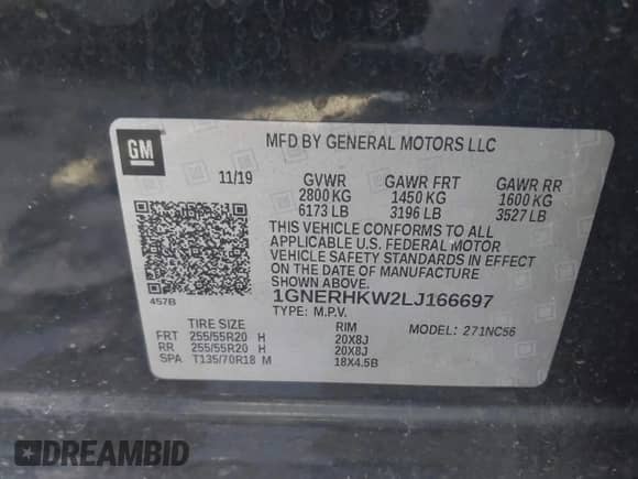2020 Chevrolet Traverse LT с VIN 1GNERHKW2LJ166697, выставлен на аукционе IAAI как лот 42698279 с пробегом 89 000 миль миль и . История ставок и продаж доступна на DreamBid. Изображение 9.