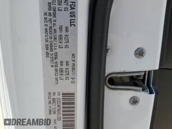 2016 Chrysler 300 S Alloy Edition with VIN 2C3CCABT8GH311252, listed as a Copart auction lot 61105065 with 89,436 mi miles and Salvage title. Bid and sale history available at DreamBid. Image 12.