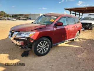 2014 Nissan Pathfinder SV z VIN 5N1AR2MN7EC698104, wystawiony jako Copart lot #80228005 z przebiegiem Nie podano mil oraz Szkoda całkowita • Salvage title. Historia ofert i sprzedaży dostępna na DreamBid. Obrazek 1.