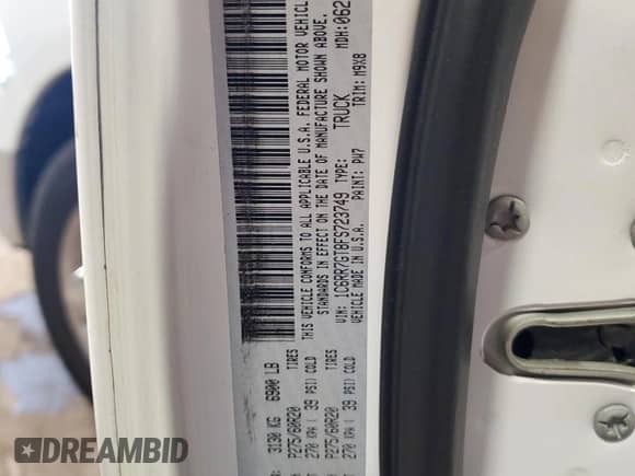 2015 Ram 1500 Big Horn with VIN 1C6RR7GT8FS723749, listed as a Copart auction lot 85193075 with 158,561 mi miles and Salvage title. Bid and sale history available at DreamBid. Image 12.