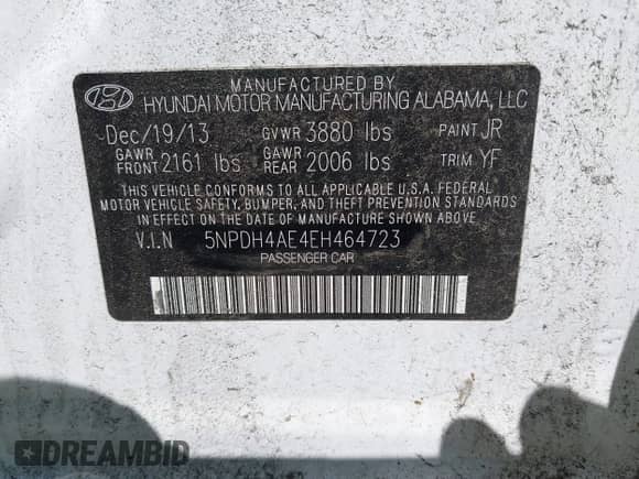 2014 Hyundai Elantra Limited с VIN 5NPDH4AE4EH464723, выставлен на аукционе IAAI как лот 42588571 с пробегом 118 437 миль миль и . История ставок и продаж доступна на DreamBid. Изображение 9.