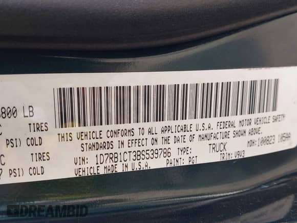 2011 Ram 1500 SLT z VIN 1D7RB1CT3BS539786, wystawiony jako IAAI lot #43336564 z przebiegiem 205 173 mil mil oraz . Historia ofert i sprzedaży dostępna na DreamBid. Obrazek 9.