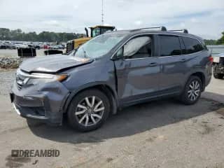 2019 Honda Pilot EX-L z VIN 5FNYF5H58KB031645, wystawiony jako Copart lot #69818455 z przebiegiem 95 819 mil mil oraz Szkoda całkowita • Salvage title. Historia ofert i sprzedaży dostępna na DreamBid. Obrazek 1.