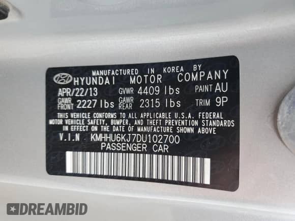 2013 Hyundai Genesis Coupe R-Spec с VIN KMHHU6KJ7DU102700, выставлен на аукционе Copart как лот 66547434 с пробегом 83 345 миль миль и Списание • Salvage title. История ставок и продаж доступна на DreamBid. Изображение 13.