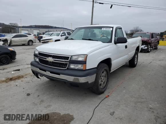 2006 Chevrolet Silverado 1500 Work Truck with VIN 1GCEK14V76E191634, listed as a Copart auction lot 87508385 with 113,247 mi miles and Salvage title. Bid and sale history available at DreamBid. Image 1.