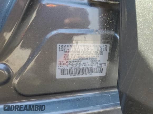 2019 Nissan Sentra S z VIN 3N1AB7AP4KY251957, wystawiony jako Copart lot #81235295 z przebiegiem 59 397 mil mil oraz Szkoda całkowita • Salvage title. Historia ofert i sprzedaży dostępna na DreamBid. Obrazek 12.