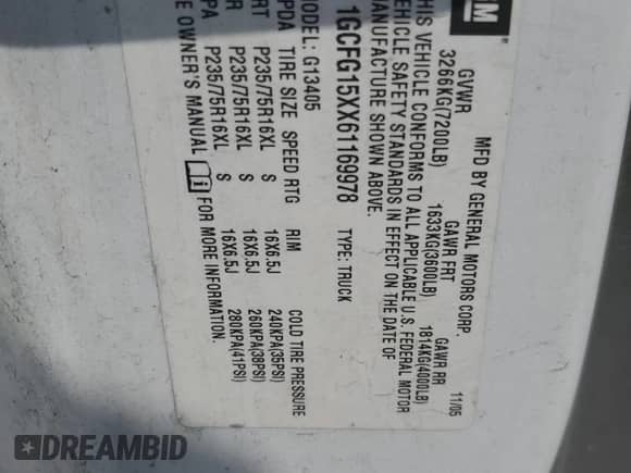 2006 Chevrolet Express Cargo с VIN 1GCFG15XX61169978, выставлен на аукционе Copart как лот 64191145 с пробегом 191 232 миль миль и Списание • Salvage title. История ставок и продаж доступна на DreamBid. Изображение 12.