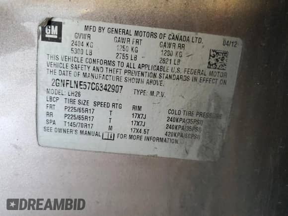 2012 Chevrolet Equinox 2LT z VIN 2GNFLNE57C6342907, wystawiony jako Copart lot #71614285 z przebiegiem 183 588 mil mil oraz Szkoda całkowita • Salvage title. Historia ofert i sprzedaży dostępna na DreamBid. Obrazek 13.