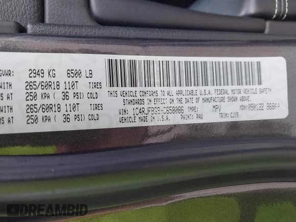 2017 Jeep Grand Cherokee Limited z VIN 1C4RJFBG9HC658086, wystawiony jako IAAI lot #42753893 z przebiegiem 91 413 mil mil oraz . Historia ofert i sprzedaży dostępna na DreamBid. Obrazek 9.