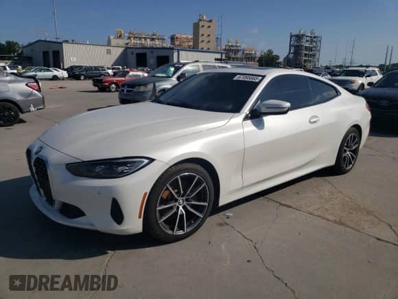 2021 BMW 4 Series 430i z VIN WBA53AP0XMCG30119, wystawiony jako Copart lot #67095865 z przebiegiem 58 710 mil mil oraz Szkoda całkowita • Salvage title. Historia ofert i sprzedaży dostępna na DreamBid. Obrazek 1.