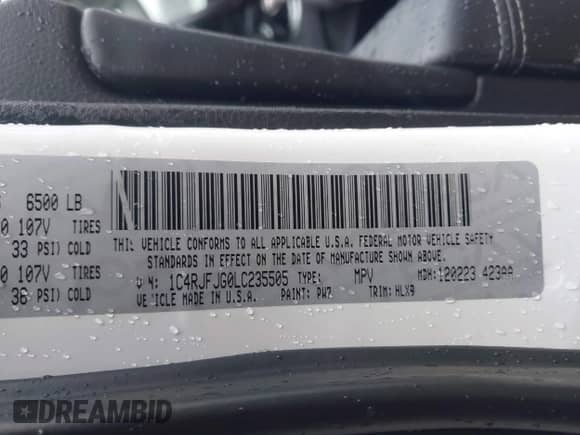 2020 Jeep Grand Cherokee Summit с VIN 1C4RJFJG0LC235505, выставлен на аукционе IAAI как лот 42020520 с пробегом 61 624 миль миль и . История ставок и продаж доступна на DreamBid. Изображение 9.