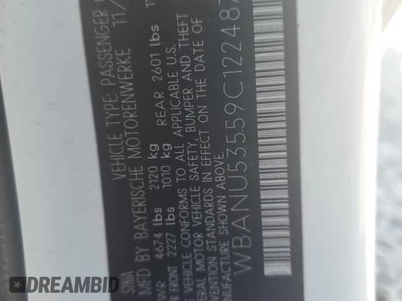 2009 BMW 5 Series 528i z VIN WBANU53559C122487, wystawiony jako Copart lot #69512515 z przebiegiem Nie podano mil oraz Szkoda całkowita • Salvage title. Historia ofert i sprzedaży dostępna na DreamBid. Obrazek 12.