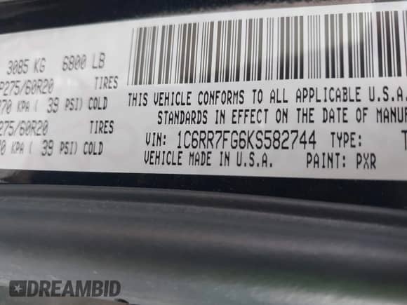 2019 Ram 1500 Express с VIN 1C6RR7FG6KS582744, выставлен на аукционе IAAI как лот 43415939 с пробегом 56 919 миль миль и . История ставок и продаж доступна на DreamBid. Изображение 9.