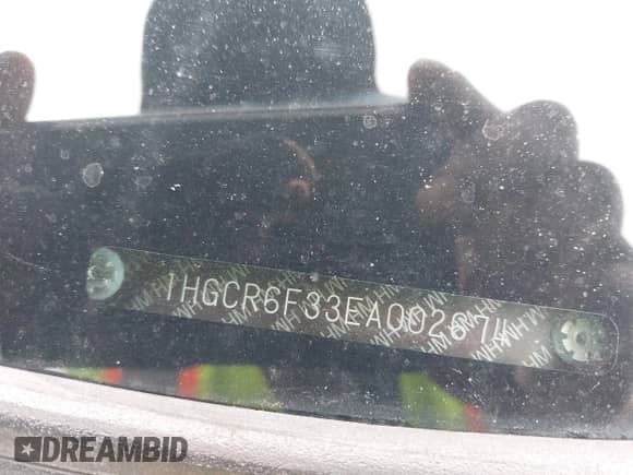 2014 Honda Accord with VIN 1HGCR6F33EA002674, listed as a IAAI auction lot 42637196 with 156,015 mi miles and . Bid and sale history available at DreamBid. Image 17.