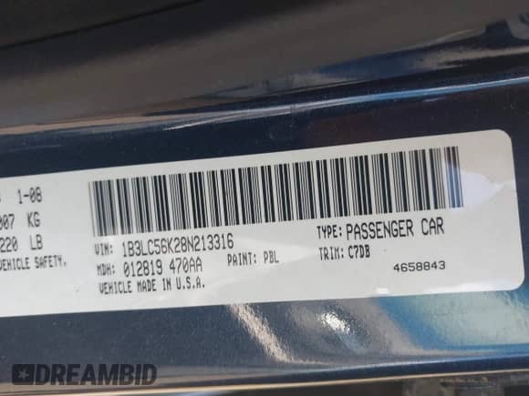 2008 Dodge Avenger SXT с VIN 1B3LC56K28N213316, выставлен на аукционе IAAI как лот 42947642 с пробегом 61 161 миль миль и . История ставок и продаж доступна на DreamBid. Изображение 9.