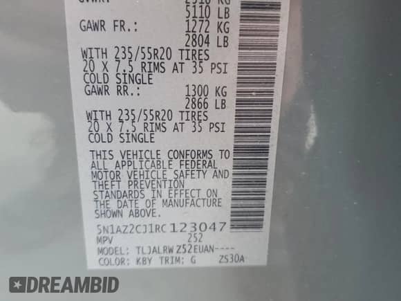 2024 Nissan Murano SL with VIN 5N1AZ2CJ1RC123047, listed as a Copart auction lot 64213215 with 4,674 mi miles and Salvage title. Bid and sale history available at DreamBid. Image 13.