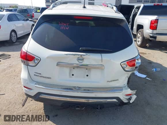 2014 Nissan Pathfinder SL with VIN 5N1AR2MNXEC710553, listed as a IAAI auction lot 43218611 with 169,427 mi miles and . Bid and sale history available at DreamBid. Image 15.