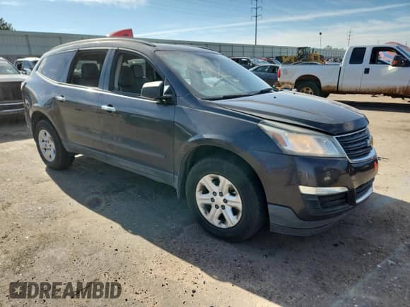 2015 Chevrolet Traverse LS z VIN 1GNKRFKD9FJ227019, wystawiony jako Copart lot #80889255 z przebiegiem Nie podano mil oraz Szkoda całkowita • Salvage title. Historia ofert i sprzedaży dostępna na DreamBid. Obrazek 4.